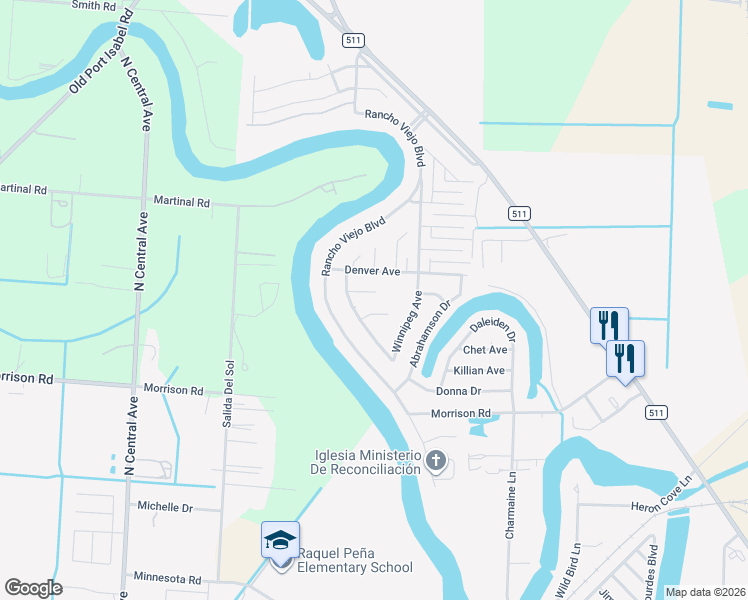 map of restaurants, bars, coffee shops, grocery stores, and more near 620 Toronto Court in Brownsville