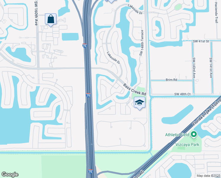 map of restaurants, bars, coffee shops, grocery stores, and more near 4720 Southwest 152nd Terrace in Miramar