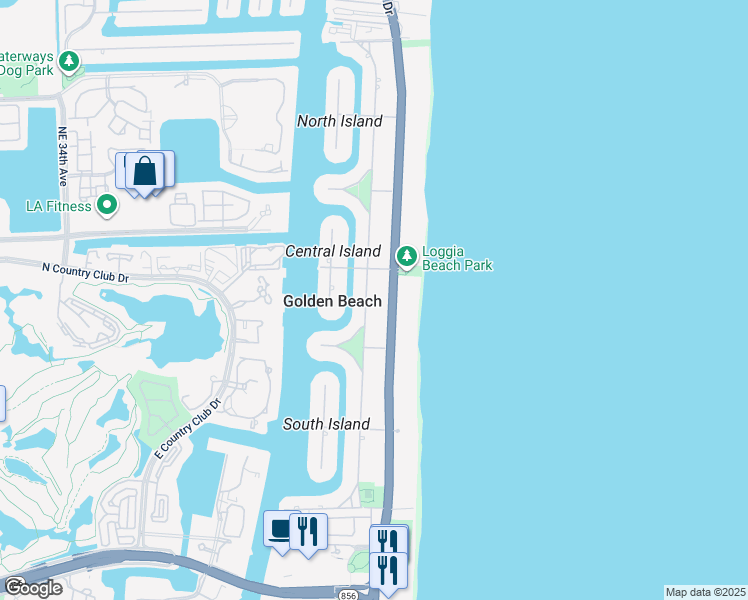 map of restaurants, bars, coffee shops, grocery stores, and more near 364 Golden Beach Drive in Golden Beach