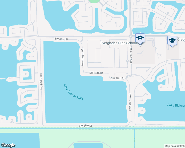 map of restaurants, bars, coffee shops, grocery stores, and more near 17774 Southwest 47th Street in Miramar
