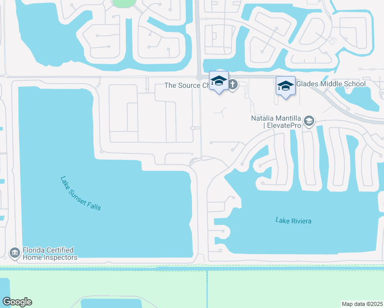 map of restaurants, bars, coffee shops, grocery stores, and more near 17300 Southwest 50th Place in Miramar