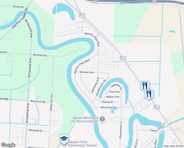map of restaurants, bars, coffee shops, grocery stores, and more near 620 Toronto Ct in Brownsville