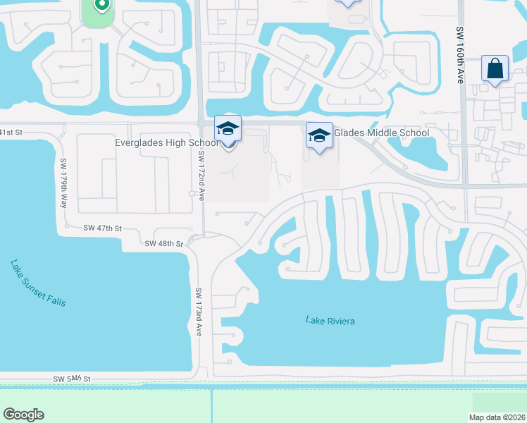 map of restaurants, bars, coffee shops, grocery stores, and more near 17105 Southwest 49th Place in Miramar