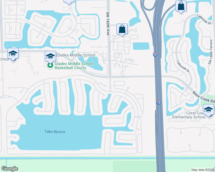 map of restaurants, bars, coffee shops, grocery stores, and more near 4800 Southwest 161st Lane in Miramar