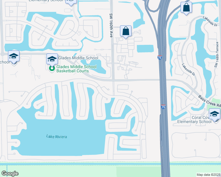 map of restaurants, bars, coffee shops, grocery stores, and more near 4800 Southwest 161st Lane in Miramar