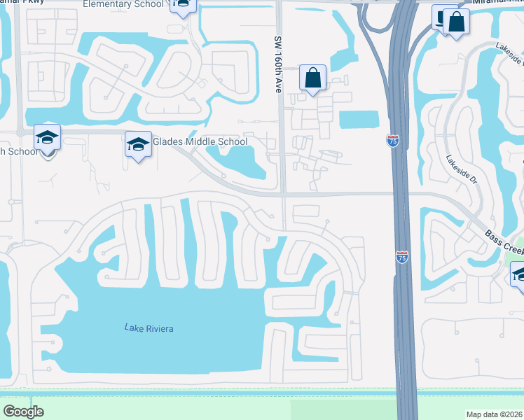 map of restaurants, bars, coffee shops, grocery stores, and more near 4893 Southwest 161st Lane in Miramar