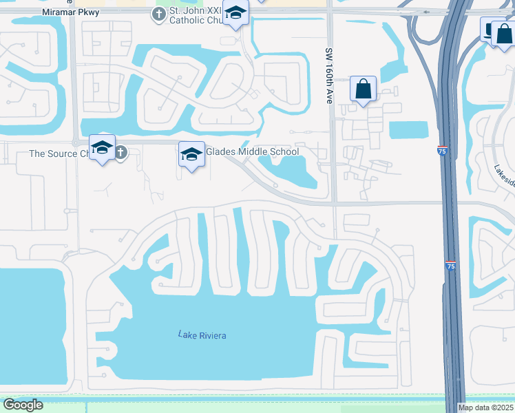 map of restaurants, bars, coffee shops, grocery stores, and more near 16331 Southwest 49th Court in Miramar
