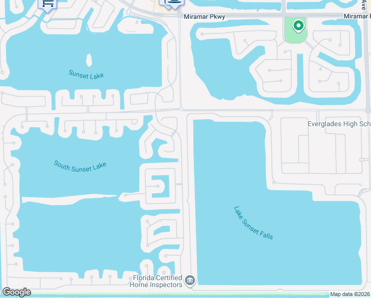 map of restaurants, bars, coffee shops, grocery stores, and more near 4387 Southwest 183rd Avenue in Miramar