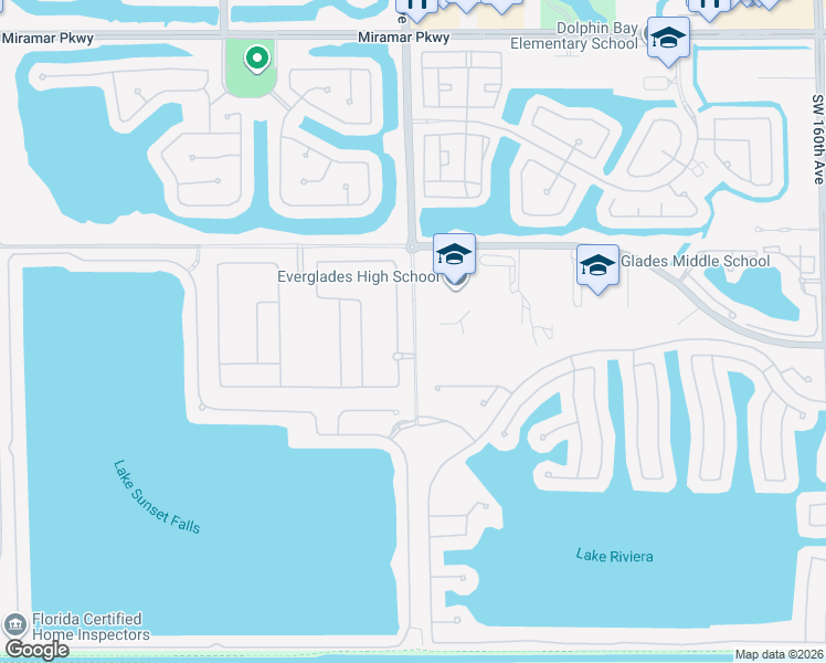 map of restaurants, bars, coffee shops, grocery stores, and more near 4804 Southwest 172nd Avenue in Miramar