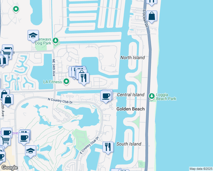 map of restaurants, bars, coffee shops, grocery stores, and more near 3788 Northeast 207th Terrace in Miami