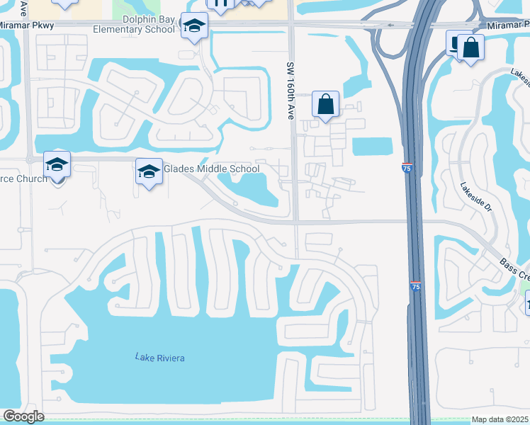 map of restaurants, bars, coffee shops, grocery stores, and more near 4702 Southwest 160th Avenue in Miramar