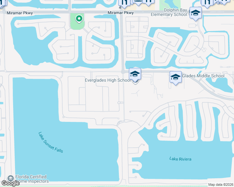 map of restaurants, bars, coffee shops, grocery stores, and more near 4445 Southwest 173rd Avenue in Miramar