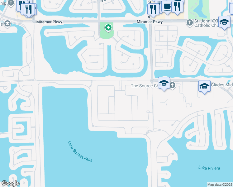 map of restaurants, bars, coffee shops, grocery stores, and more near 17500 North 41st Avenue in Miramar