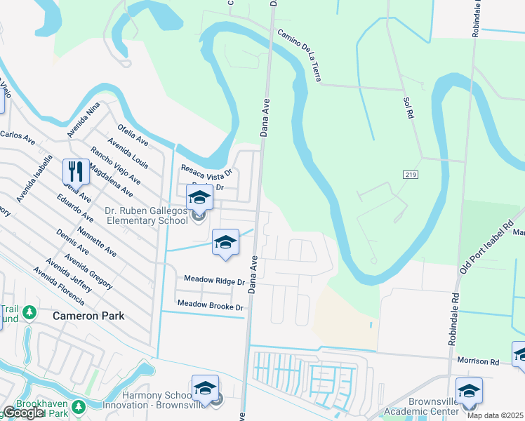 map of restaurants, bars, coffee shops, grocery stores, and more near 3954 Dana Avenue in Brownsville