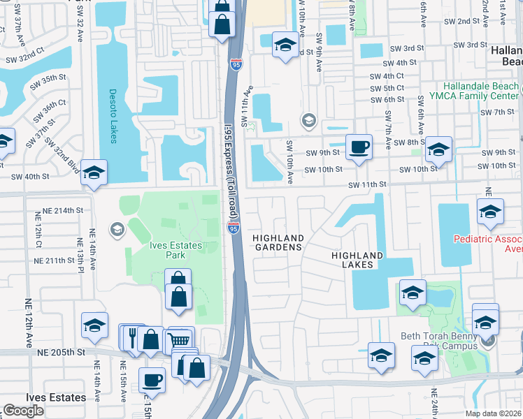 map of restaurants, bars, coffee shops, grocery stores, and more near 21302 Northeast 18th Place in North Miami Beach