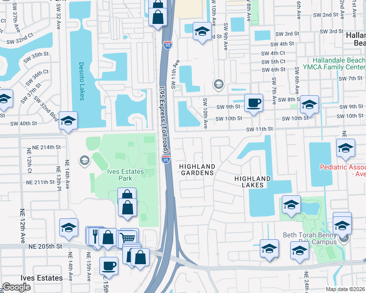 map of restaurants, bars, coffee shops, grocery stores, and more near 21302 Northeast 18th Place in North Miami Beach