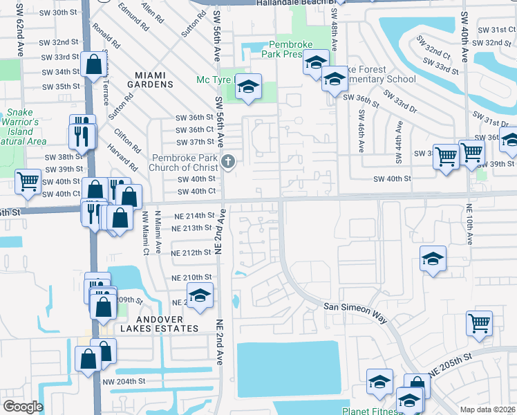 map of restaurants, bars, coffee shops, grocery stores, and more near 21465 NE 3rd Place in Miami