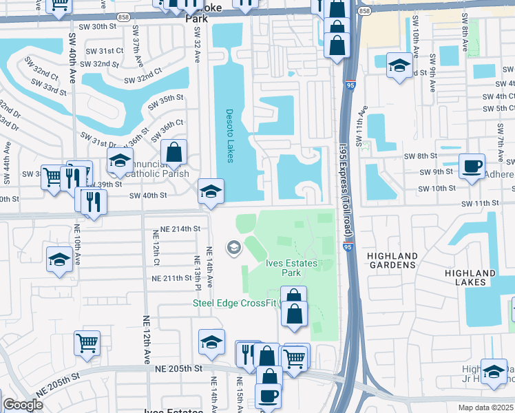 map of restaurants, bars, coffee shops, grocery stores, and more near 122 West Lake Shore Drive in Hallandale Beach