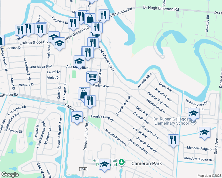 map of restaurants, bars, coffee shops, grocery stores, and more near 2106 Delia Ave in Brownsville