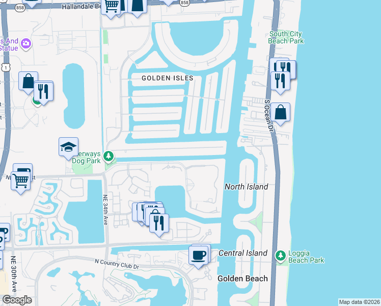 map of restaurants, bars, coffee shops, grocery stores, and more near in Aventura