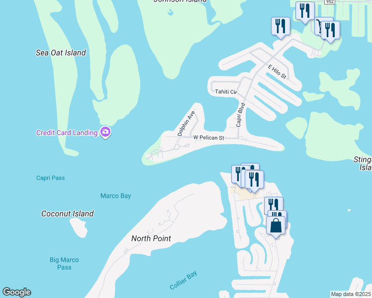 map of restaurants, bars, coffee shops, grocery stores, and more near 113 La Peninsula Boulevard in Naples