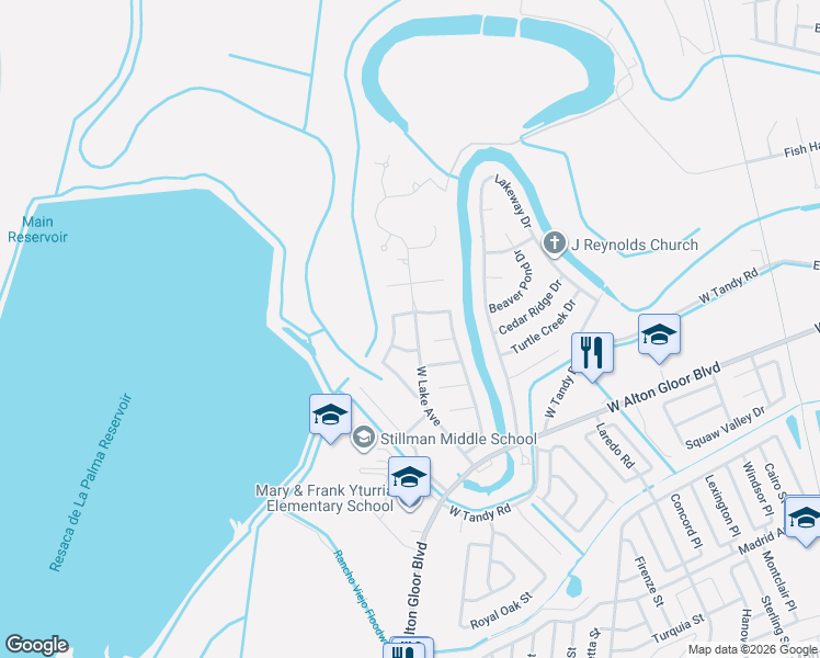 map of restaurants, bars, coffee shops, grocery stores, and more near 3109 West Lake Avenue in Brownsville