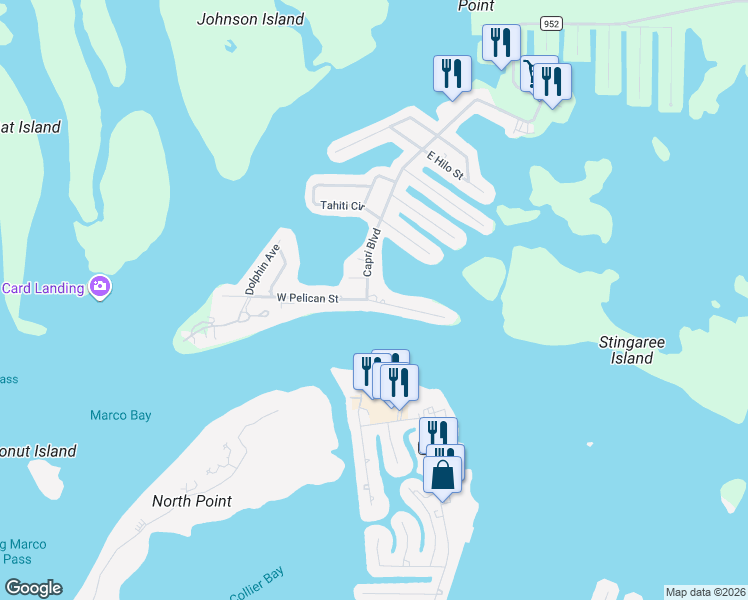map of restaurants, bars, coffee shops, grocery stores, and more near 3e East Pelican Street in Naples