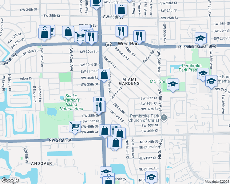 map of restaurants, bars, coffee shops, grocery stores, and more near 39 Newton Road in West Park