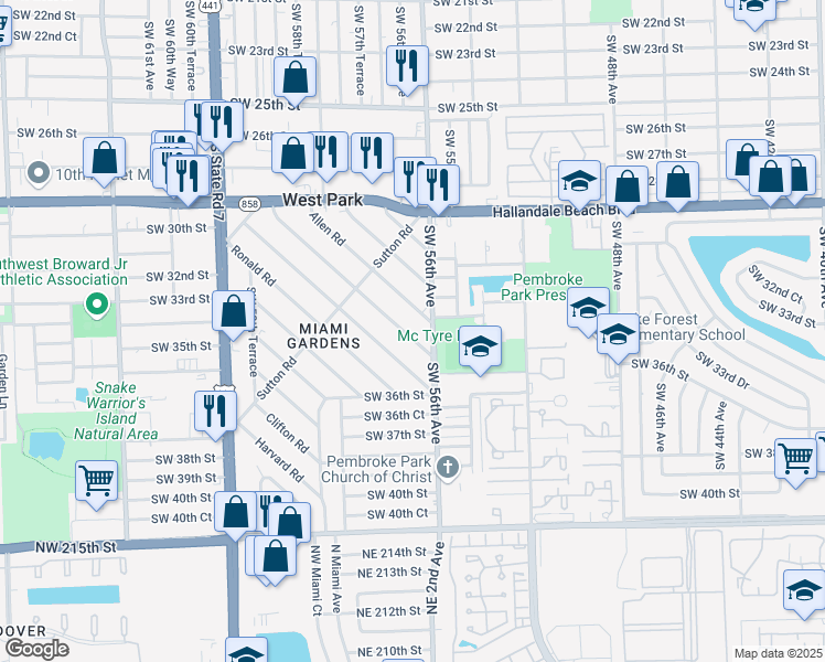 map of restaurants, bars, coffee shops, grocery stores, and more near 125 Edmund Road in West Park