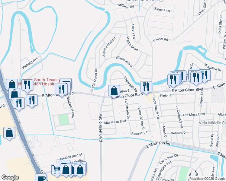 map of restaurants, bars, coffee shops, grocery stores, and more near 921 Plantation Street in Brownsville