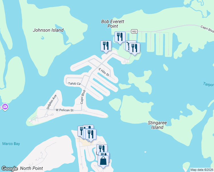 map of restaurants, bars, coffee shops, grocery stores, and more near 151 San Salvador Street in Naples