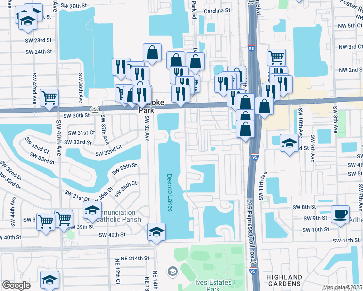 map of restaurants, bars, coffee shops, grocery stores, and more near 210 Lake Shore Drive in Hallandale Beach