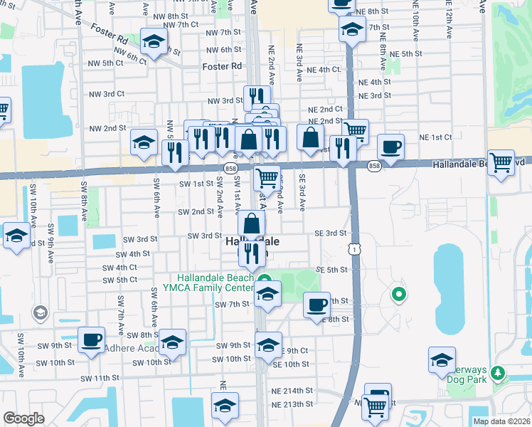 map of restaurants, bars, coffee shops, grocery stores, and more near in HALNDLE BCH