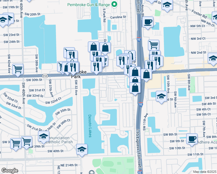 map of restaurants, bars, coffee shops, grocery stores, and more near 23 Live Oak Drive in Hallandale Beach