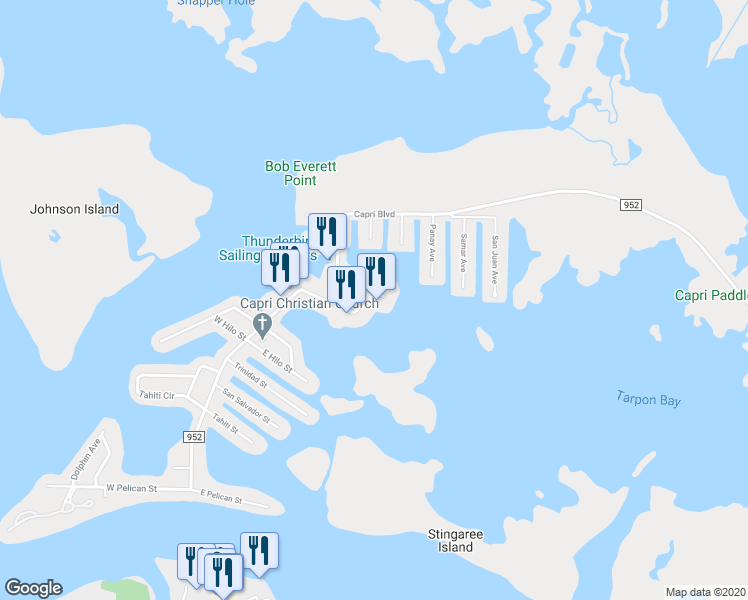 map of restaurants, bars, coffee shops, grocery stores, and more near 322 Capri Boulevard in Naples