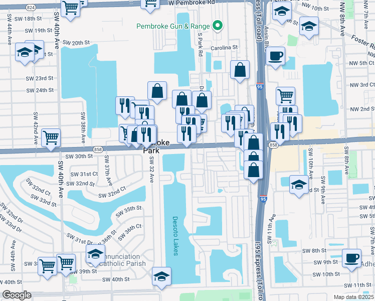 map of restaurants, bars, coffee shops, grocery stores, and more near 3190 West Hallandale Beach Boulevard in Hallandale Beach