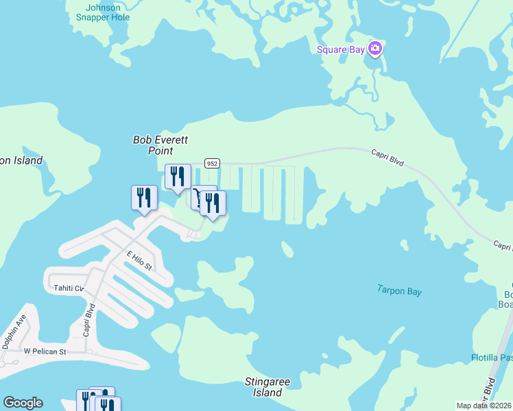 map of restaurants, bars, coffee shops, grocery stores, and more near 415 Panay Avenue in Naples