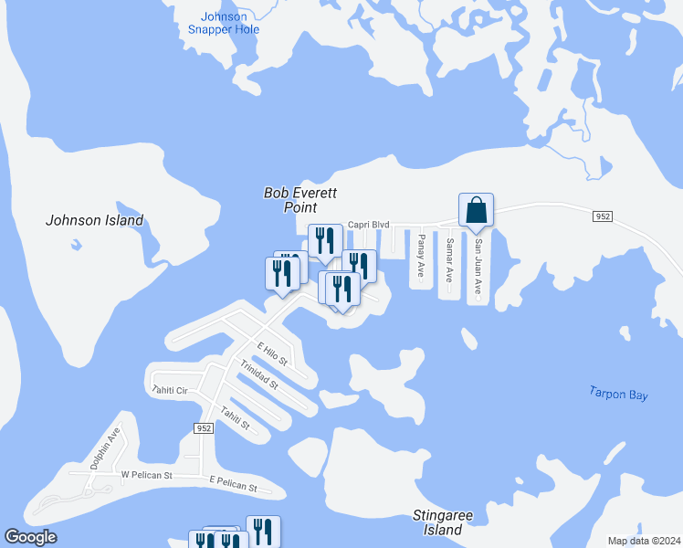 map of restaurants, bars, coffee shops, grocery stores, and more near 360 Capri Boulevard in Naples