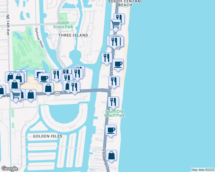 map of restaurants, bars, coffee shops, grocery stores, and more near in Hollywood