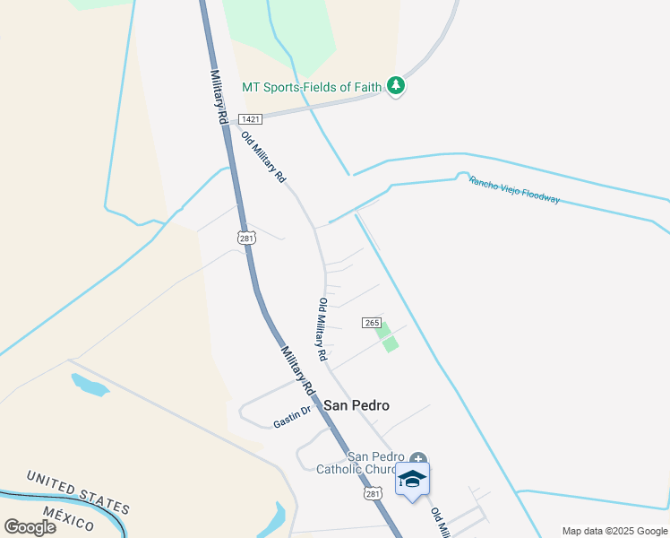 map of restaurants, bars, coffee shops, grocery stores, and more near 8614 Old Military Road in Brownsville