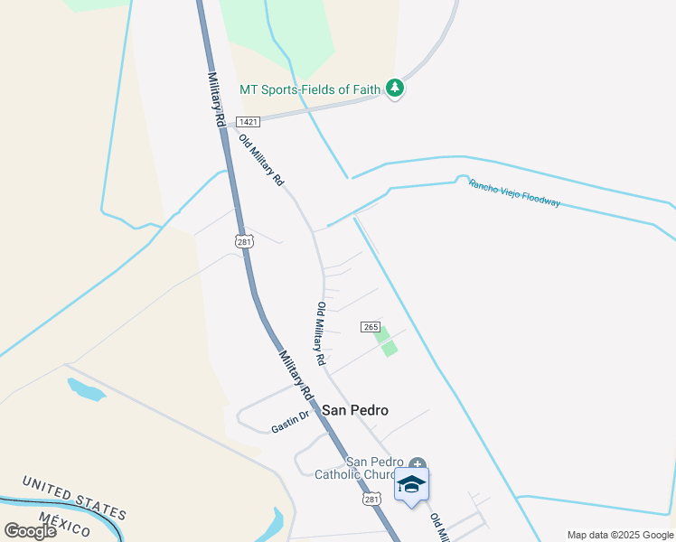 map of restaurants, bars, coffee shops, grocery stores, and more near 8614 Old Military Road in Brownsville