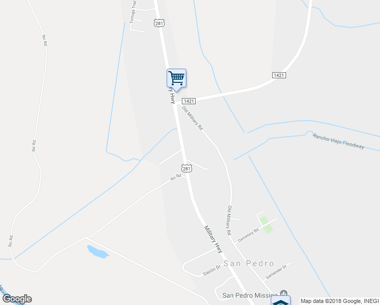 map of restaurants, bars, coffee shops, grocery stores, and more near 8410 U.S. 281 in Brownsville