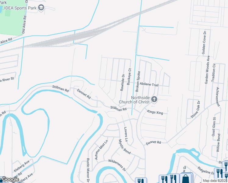 map of restaurants, bars, coffee shops, grocery stores, and more near 5570 Rawhide Drive in Brownsville