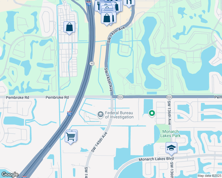 map of restaurants, bars, coffee shops, grocery stores, and more near in Miramar