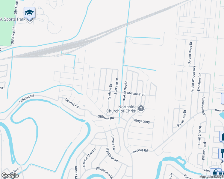 map of restaurants, bars, coffee shops, grocery stores, and more near 5570 Rawhide Drive in Brownsville