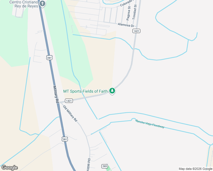 map of restaurants, bars, coffee shops, grocery stores, and more near 8555 Farm to Market 1421 in Brownsville