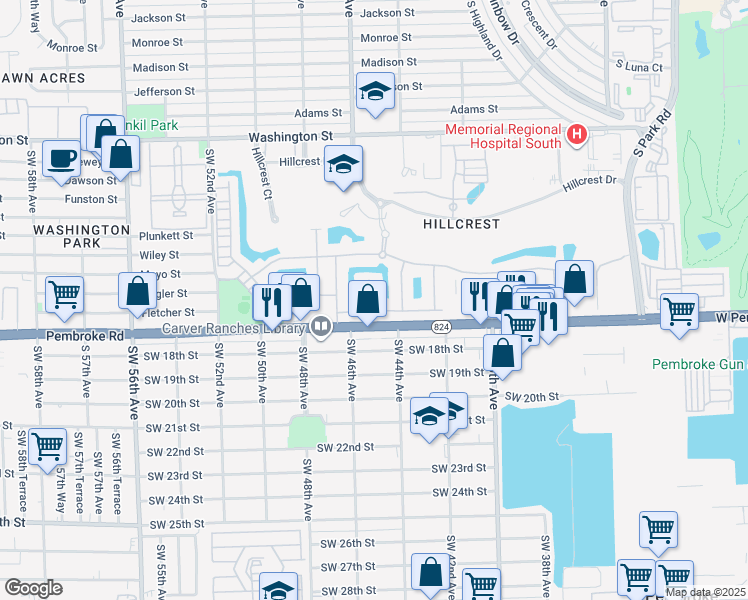 map of restaurants, bars, coffee shops, grocery stores, and more near 1575 Bursera Terrace in Hollywood