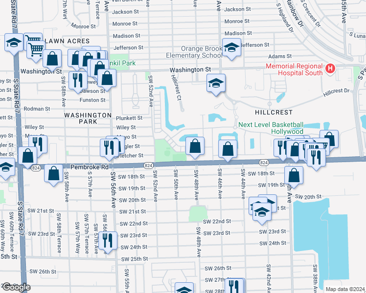 map of restaurants, bars, coffee shops, grocery stores, and more near 4990 Eucalyptus Drive in Hollywood