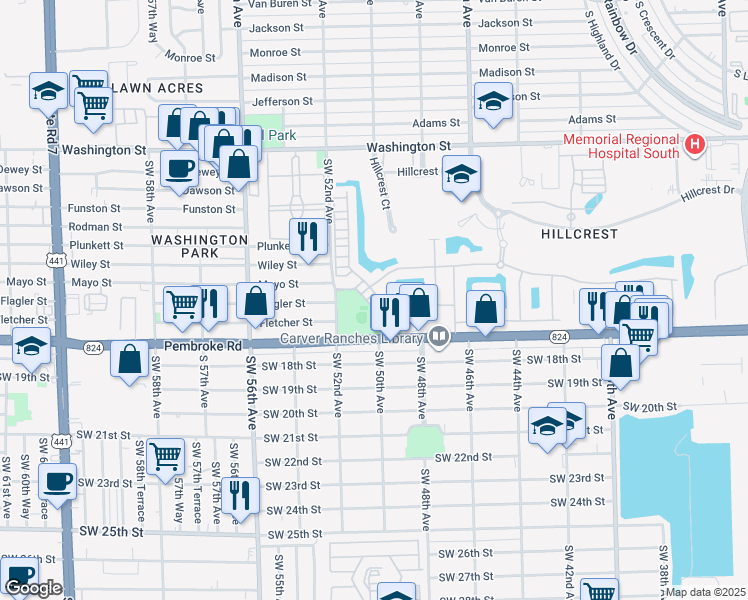 map of restaurants, bars, coffee shops, grocery stores, and more near 5025 Eucalyptus Drive in Hollywood