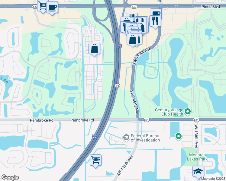 map of restaurants, bars, coffee shops, grocery stores, and more near in Hollywood